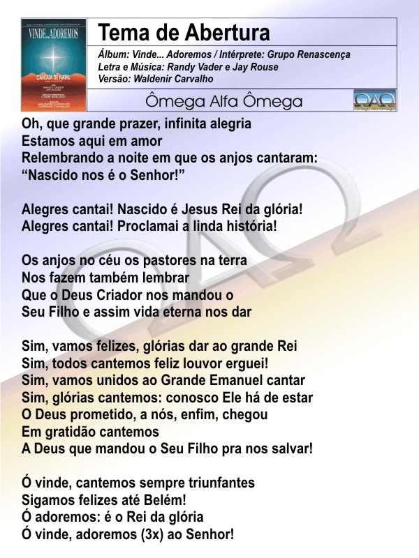 cantata natal vinde adoremos